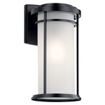 Toman Outdoor Wall Light - Black / Satin Etched