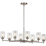 Winslow Oval Chandelier - Brushed Nickel / Clear Seeded