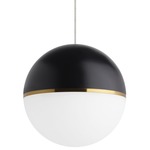 Akova Pendant - Matte Black / Aged Brass / White