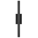 Chara Round Outdoor Wall Sconce - Black / Frosted