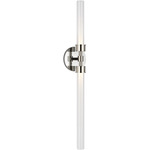 Linger Double Wall Sconce - Polished Nickel / Clear