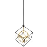 Monza Chandelier - Black / Antique Brass / Opal