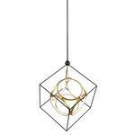 Monza Chandelier - Black / Antique Brass / Opal