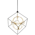 Monza Chandelier - Black / Antique Brass / Opal