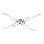 Vega Minor Semi Flush Ceiling Light - Brushed Nickel / Opal