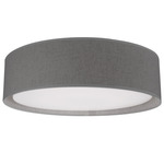 Dalton Ceiling Light Fixture - Gray Textured Fabric / White