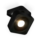 Solo Square Adjustable Ceiling Spot Light - Black / Frosted