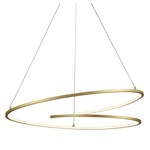 Twist Pendant - Antique Brass / White