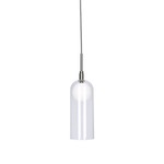 Stylo Pendant - Brushed Nickel / Clear