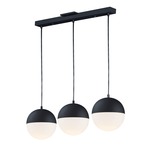 Half Moon Linear Multi Light Pendant - Matte Black / Satin White