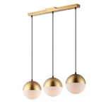 Half Moon Linear Multi Light Pendant - Metallic Gold / Satin White