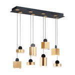 Nob Linear Pendant - Black / Gold / Clear