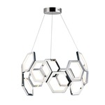 Polygon Pendant - Polished Chrome / White