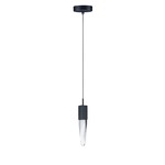Quartz Mini Pendant - Matte Black / Crystal