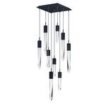 Quartz Multi Light Pendant - Matte Black / Crystal