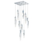 Quartz Multi Light Pendant - Polished Chrome / Crystal