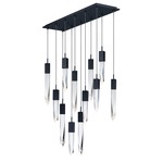 Quartz Multi Light Pendant - Matte Black / Crystal