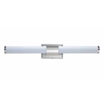 Optic Bathroom Vanity Light - Satin Nickel / White