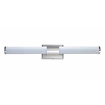 Optic Bathroom Vanity Light - Satin Nickel / White