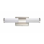 Optic Bathroom Vanity Light - Satin Nickel / White