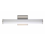 Rail Bathroom Vanity Light - Satin Nickel / White