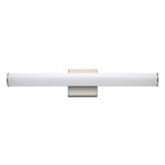 Rail Bathroom Vanity Light - Satin Nickel / White