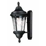 Sentry Post Outdoor Wall Light - Black / Water Glass