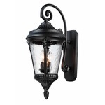 Sentry Outdoor Wall Light - Black / Water Glass