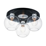 Vessel Ceiling Light Fixture - Brushed Aluminum / Clear