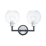 Vessel Bathroom Vanity Light - Brushed Aluminum / Clear