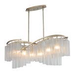 Victoria Linear Chandelier - Golden Silver / Waterfall