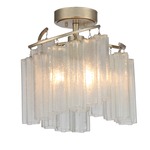 Victoria Semi Flush Ceiling Light - Golden Silver / Waterfall