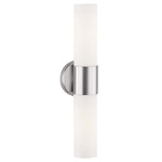Aqueous 20442 Bathroom Vanity Light - Brushed Steel / Opal