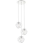 Boulder Multi Light Pendant - Mirrored Stainless Steel / Clear