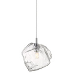 Boulder Pendant - Chrome / Clear