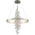 Jasmine Chandelier - Silver Leaf / Clear