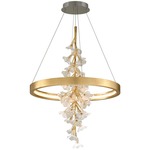 Jasmine Chandelier - Gold Leaf / Clear