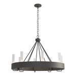 Banded Ring Chandelier - Natural Iron / Clear