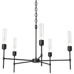 Vela Chandelier - Black / Clear