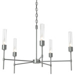 Vela Chandelier - Vintage Platinum / Clear