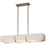 Exos Rectangular Double Shade Pendant - Dark Smoke / Flax