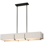 Exos Rectangular Double Shade Pendant - Black / Flax