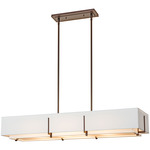 Exos Rectangular Double Shade Pendant - Bronze / Natural Anna