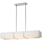 Exos Rectangular Double Shade Pendant - Vintage Platinum / Natural Anna