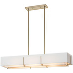 Exos Rectangular Double Shade Pendant - Soft Gold / Natural Anna