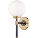 Bowery Globe Wall Sconce - Aged Old Bronze / Opal