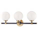 Bowery Bathroom Vanity Light - Aged Old Bronze / Opal