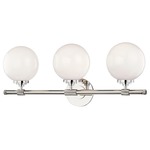 Bowery Bathroom Vanity Light - Polished Nickel / Opal