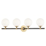 Bowery Bathroom Vanity Light - Aged Old Bronze / Opal