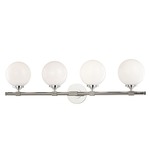 Bowery Bathroom Vanity Light - Polished Nickel / Opal